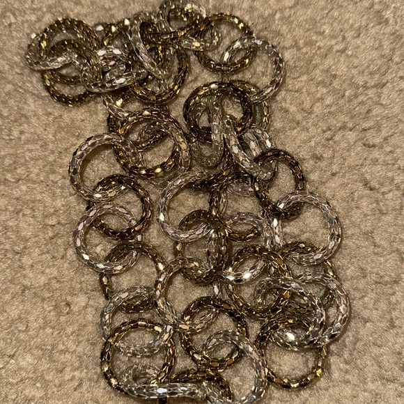 SILVER AND GOLD LINK CHAIN NECKLACE - Picture 6 of 8